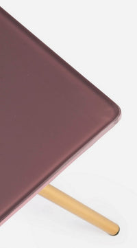 Tavolino Vetro Marrone Moderno da Interno 35x35 cm - KALEB