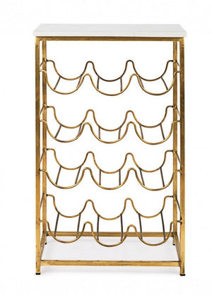 Tavolino Porta Bottiglie Marmo Argentato Moderno da Interno - SILHOUETTE