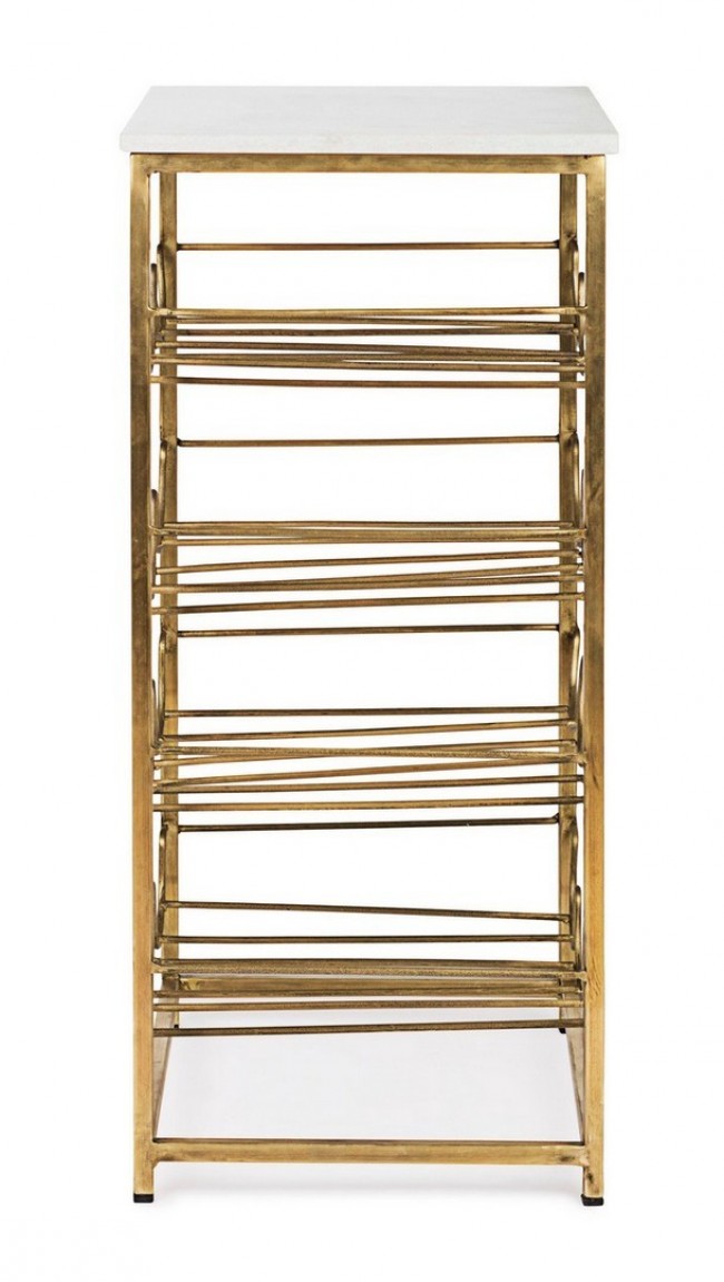 Tavolino Porta Bottiglie Marmo Argentato Moderno da Interno - SILHOUETTE