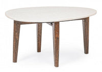 Tavolino Marmo Bianco Moderno da Interno 70x50 cm - JAXON