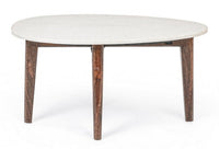 Tavolino Marmo Bianco Moderno da Interno 70x50 cm - JAXON