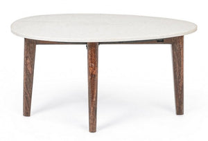 Tavolino Marmo Bianco Moderno da Interno 70x50 cm - JAXON