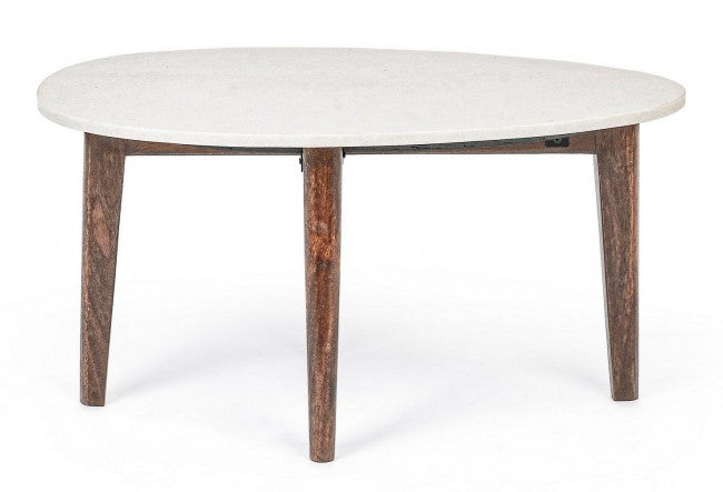Tavolino Marmo Bianco Moderno da Interno 70x50 cm - JAXON