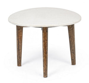 Tavolino Marmo Bianco Moderno da Interno 70x50 cm - JAXON