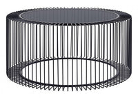 Tavolino Vetro Nero Moderno da Interno 80 cm - TRANQUIL