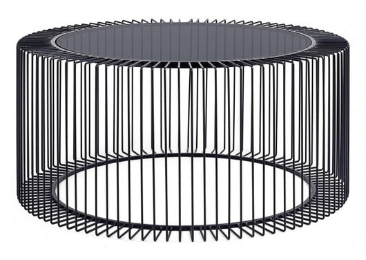 Tavolino Vetro Nero Moderno da Interno 80 cm - TRANQUIL