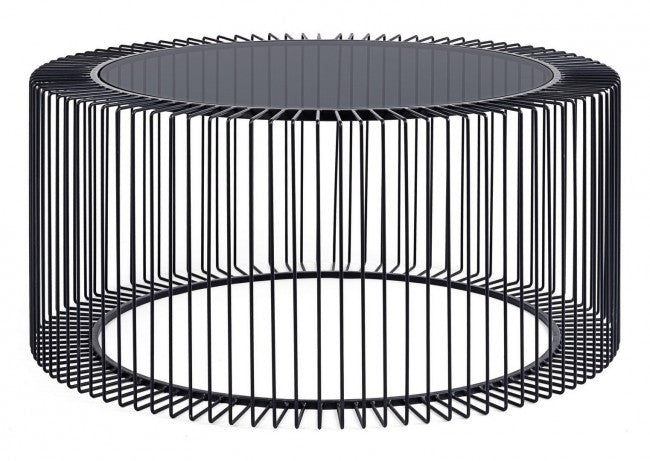 Tavolino Vetro Nero Moderno da Interno 80 cm - TRANQUIL