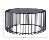 Tavolino Vetro Nero Moderno da Interno 80 cm - TRANQUIL