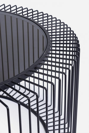 Tavolino Vetro Nero Moderno da Interno 80 cm - TRANQUIL