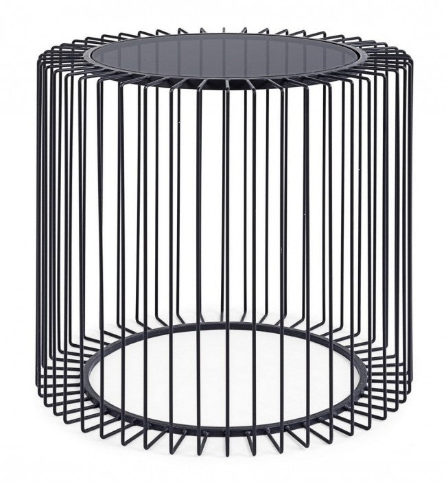 Tavolino Vetro Nero Moderno da Interno 50 cm - TRANQUIL