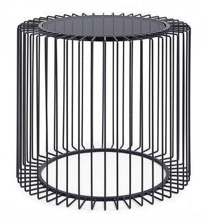 Tavolino Vetro Nero Moderno da Interno 50 cm - TRANQUIL