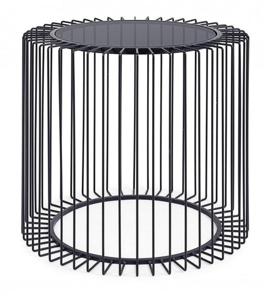 Tavolino Vetro Nero Moderno da Interno 50 cm - TRANQUIL