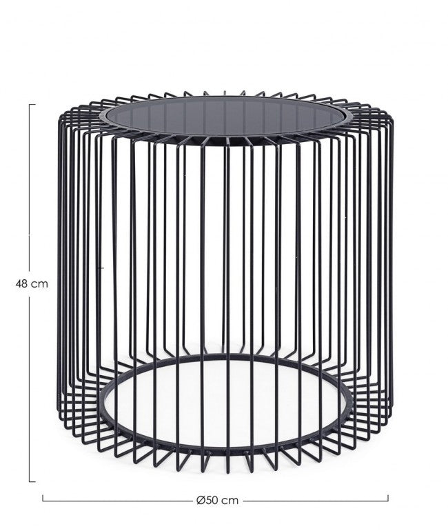 Tavolino Vetro Nero Moderno da Interno 50 cm - TRANQUIL