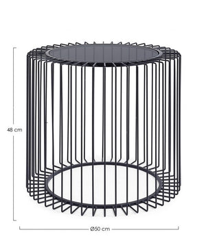 Tavolino Vetro Nero Moderno da Interno 50 cm - TRANQUIL