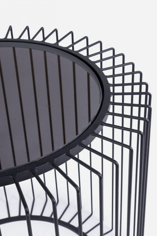 Tavolino Vetro Nero Moderno da Interno 50 cm - TRANQUIL