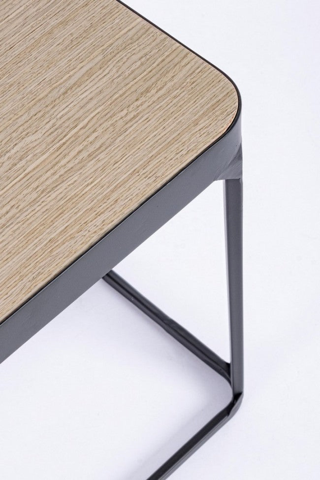 Set 2 Tavolini Legno Nero Industriale da Interno 50x30 - REGAL