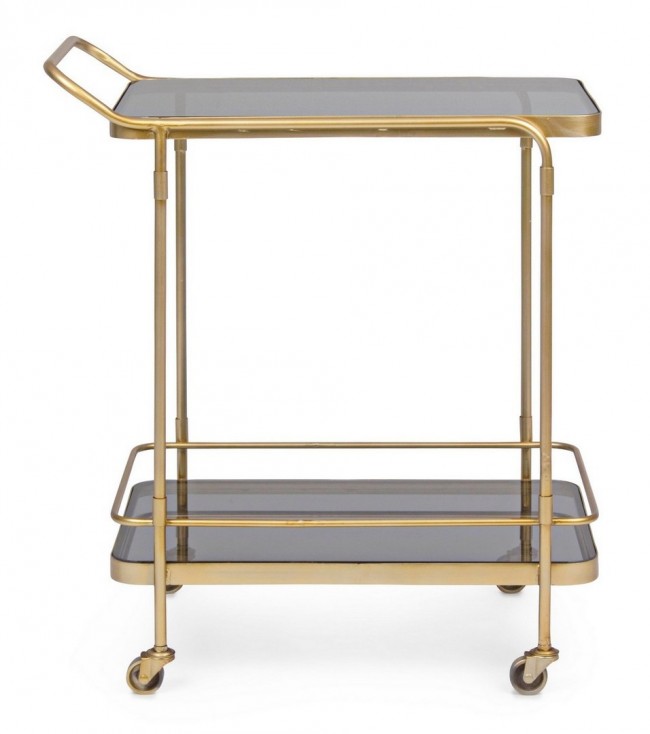 Carrello Portavivande Vetro Nero Stile Moderno da Interni - TYLER