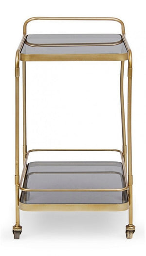 Carrello Portavivande Vetro Nero Stile Moderno da Interni - TYLER