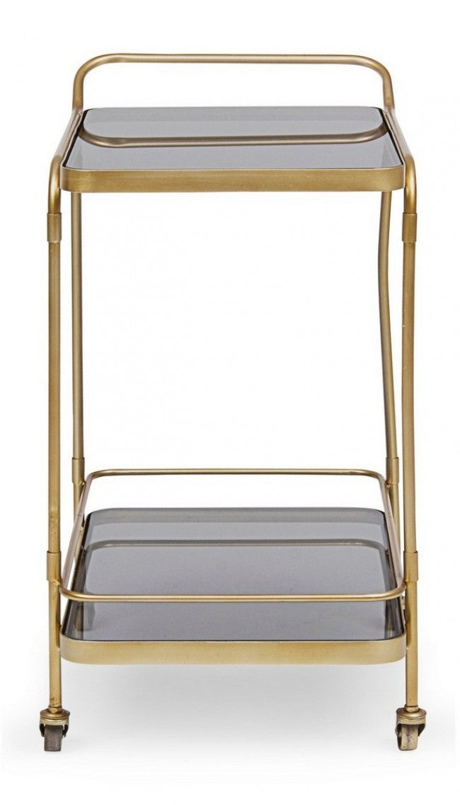 Carrello Portavivande Vetro Nero Stile Moderno da Interni - TYLER