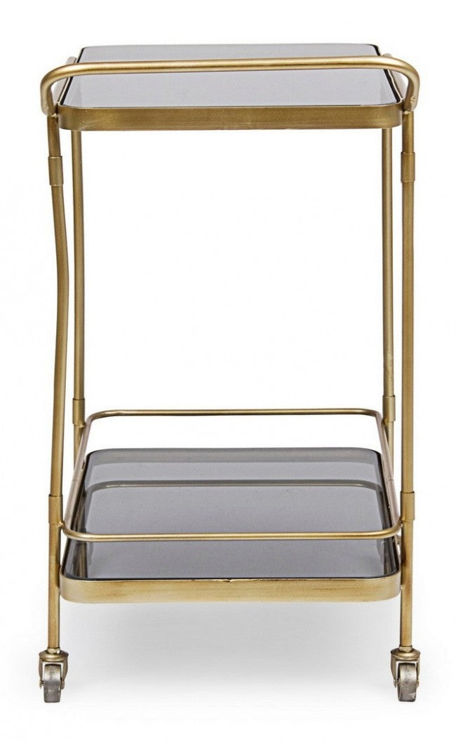 Carrello Portavivande Vetro Nero Stile Moderno da Interni - TYLER