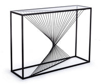 Consolle Vetro Nero Industriale da Interno 107x30 cm - WILLIAM
