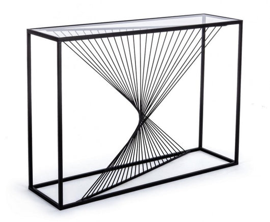 Consolle Vetro Nero Industriale da Interno 107x30 cm - WILLIAM