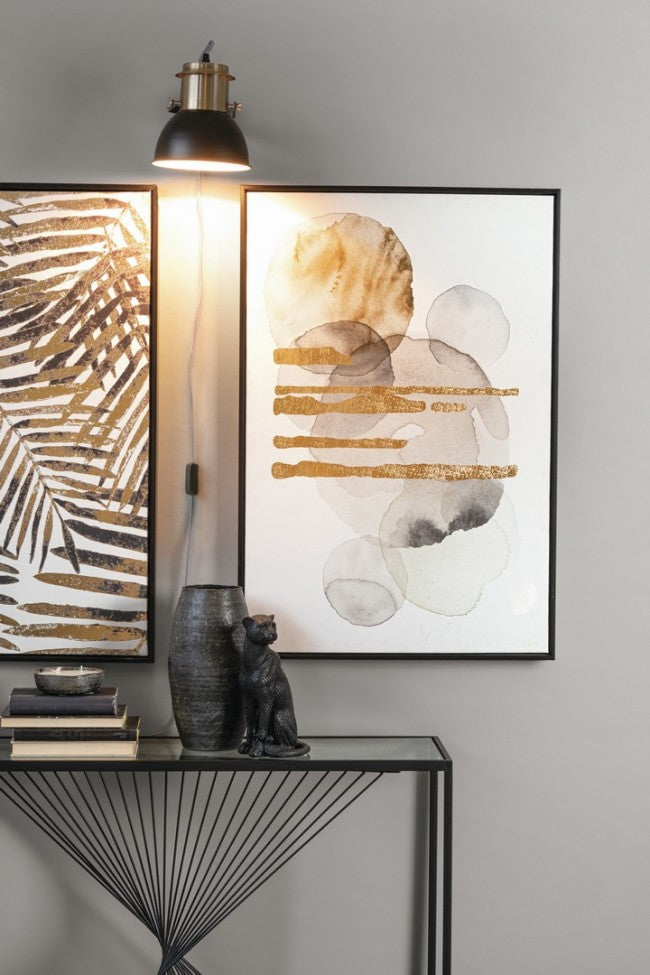 Consolle Vetro Nero Industriale da Interno 107x30 cm - WILLIAM