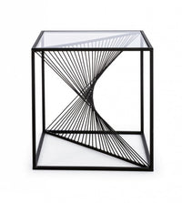 Tavolino in Vetro Nero Moderno da Interno 48x48 - WILLIAM