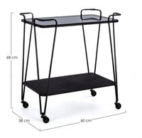 Carrello Vetro Nero Moderno da Interno - MIRIAM