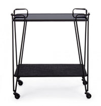 Carrello Vetro Nero Moderno da Interno - MIRIAM