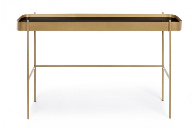 Consolle in Vetro Oro Moderna da Interno 120x43 - ANTONIO