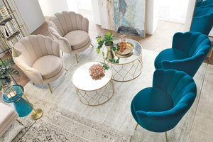 Tavolini Vetro Oro Moderni da Interno - KENNETH