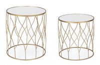 Tavolini Vetro Oro Moderni da Interno - KENNETH