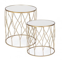 Tavolini Vetro Oro Moderni da Interno - KENNETH