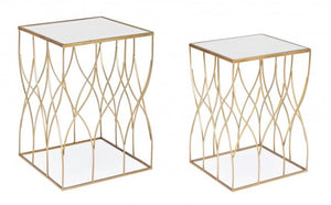 Tavolini Vetro Oro Moderni da Interno - KENNETH