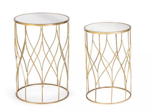 Tavolini Vetro Oro Moderni da Interno - KENNETH