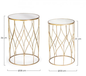 Tavolini Vetro Oro Moderni da Interno - KENNETH