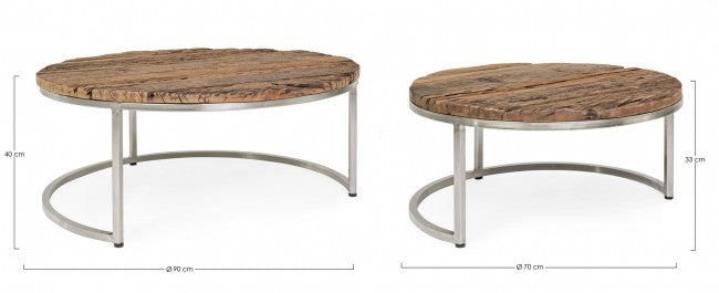 Tavolini Bassi Legno Marrone Industriale da Interno - ELLIOTT