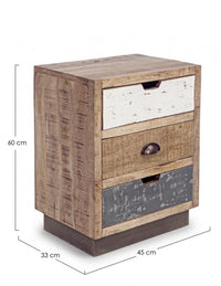Comodino Legno Marrone Rustico da Interno - THEODORE