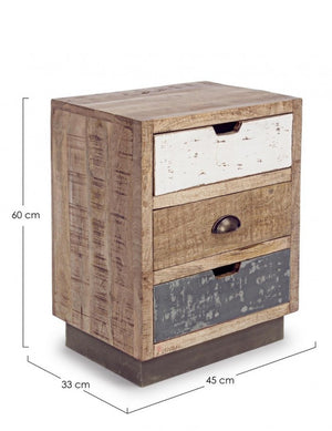 Comodino Legno Marrone Rustico da Interno - THEODORE