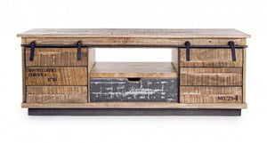 Mobile Basso Legno Marrone Rustico da Interno - THEODORE