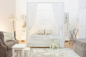 Comodino Legno Bianco Rustico da Interno - CORINNE