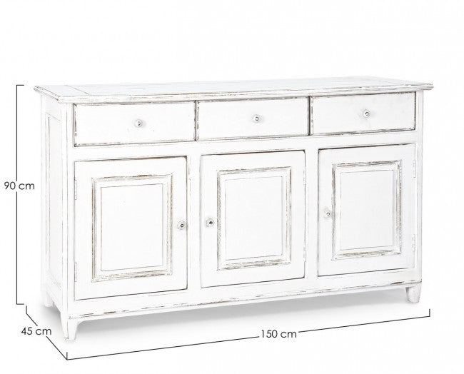 Credenza Legno Bianco Rustico da Interno - CORINNE