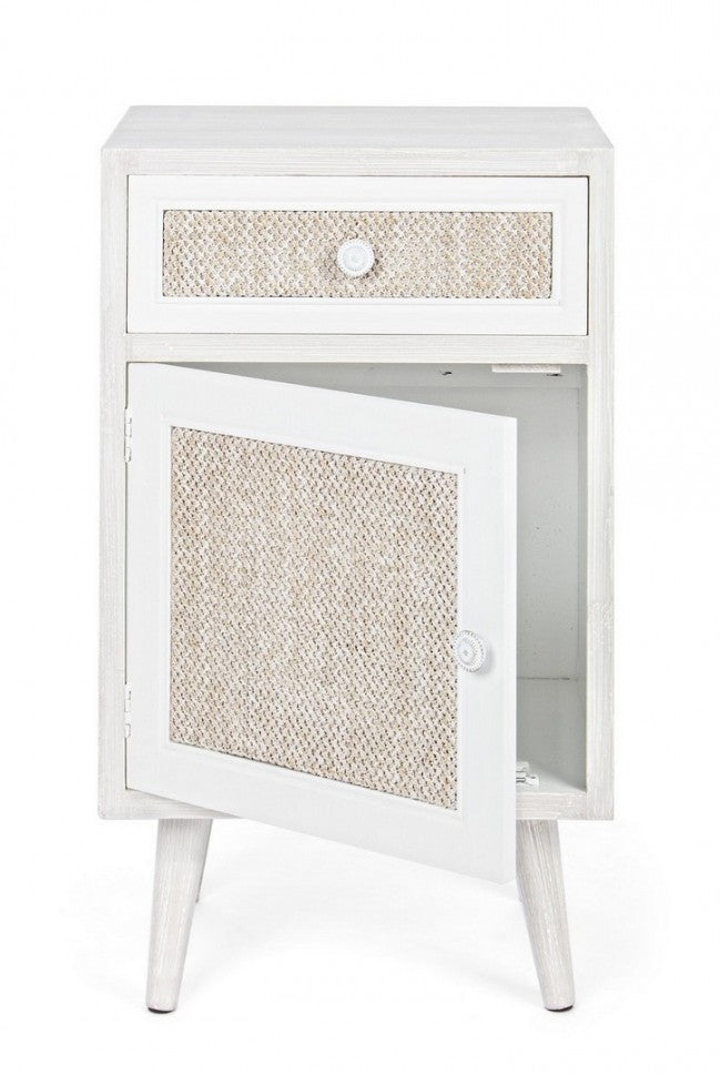 Mobiletto Legno Bianco Boho da Interno - MONIQUE