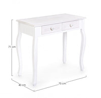 Consolle 2 Cassetti Legno Bianco Shabby da Interno - CAROLINE
