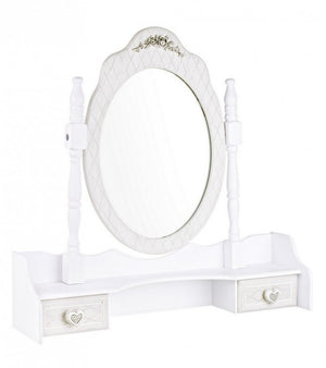 Set 2 Alzate con Specchio Legno Bianco Rustico da Interno - CAROLINE