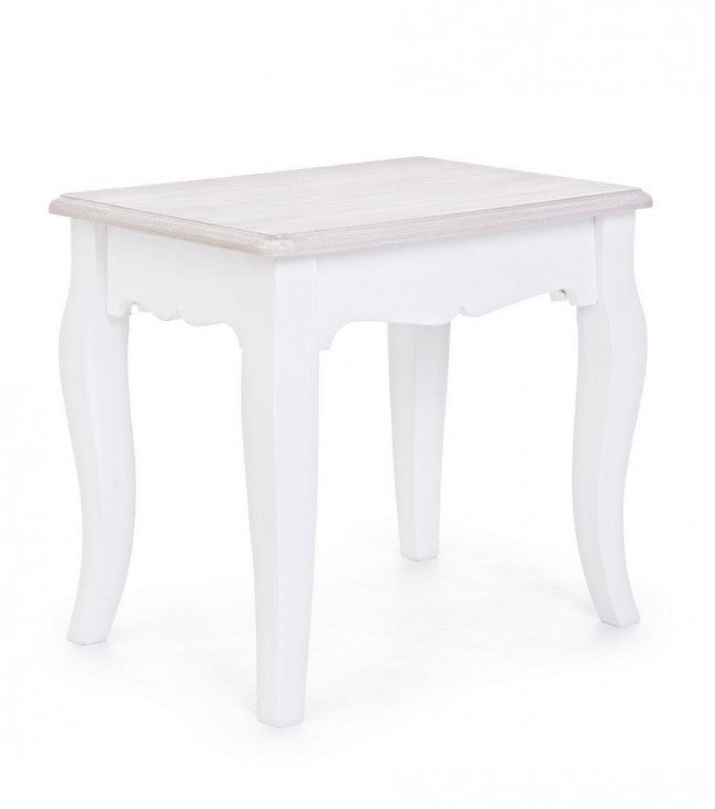 Sgabello Legno Bianco Rustico da Interno - CAROLINE