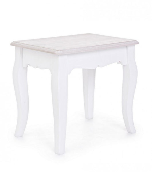 Sgabello Legno Bianco Rustico da Interno - CAROLINE