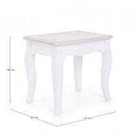 Sgabello Legno Bianco Rustico da Interno - CAROLINE