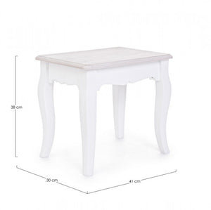 Sgabello Legno Bianco Rustico da Interno - CAROLINE